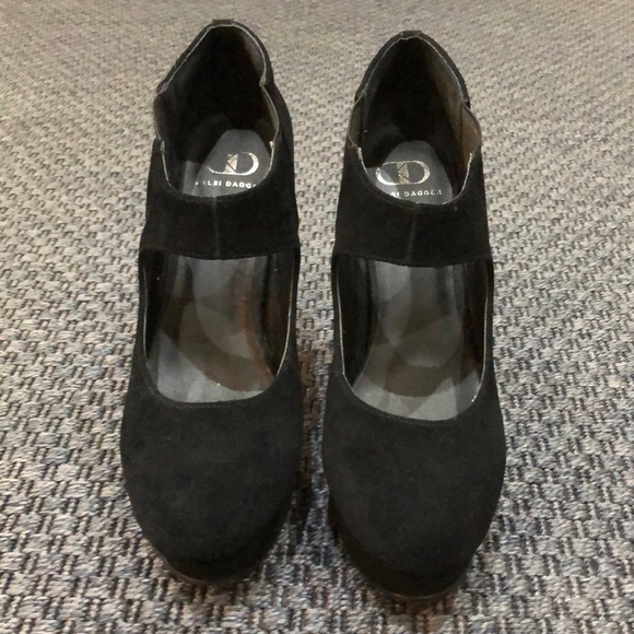 Kelsi Dagger * Black Suede Platform Heels * 9.5 - Picture 2 of 5